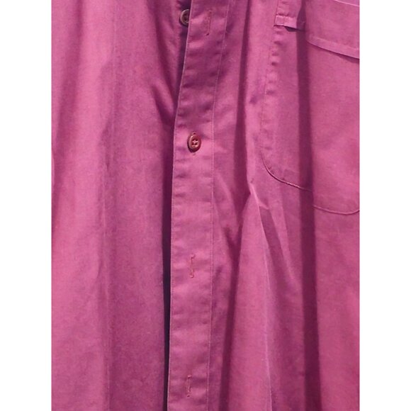 Kilburne & Finch Men’s Dress Shirt 17 34/35 Burgundy – Classic Fit Long Sleeve - Picture 4 of 13